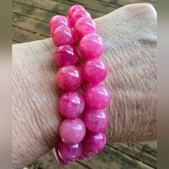 10mm Red Rhodochrosite Bracelet - Picture 2 of 6